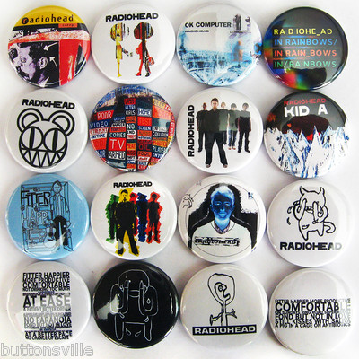 Pin Button Badge Ø38mm Radiohead Rock Alternatif Thom Yorke 